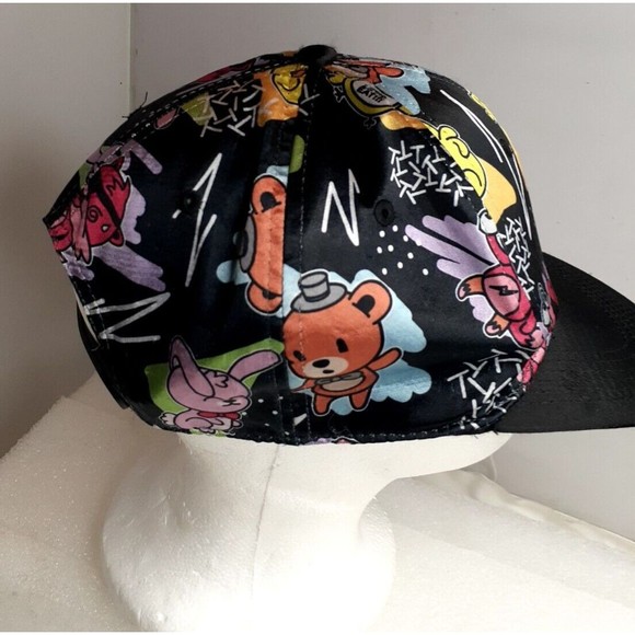 FIVE NIGHTS AT FREDDY Snapback Men Cap Hat All Over Cartoon Black Velvet VGC - Picture 3 of 11